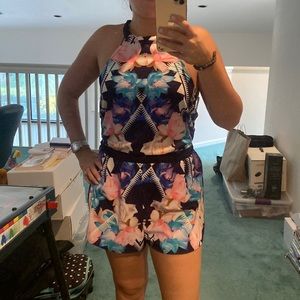 LF FLORAL OPEN BACK ROMPER